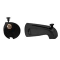 Westbrass Nose Diverter 5-1/2" Tub Spout in Powdercoated Flat Black D311-62